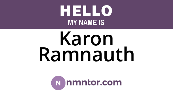 Karon Ramnauth