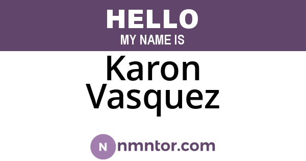 Karon Vasquez