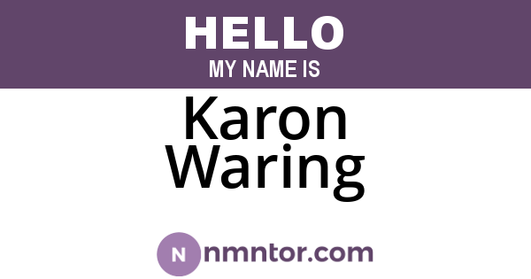 Karon Waring