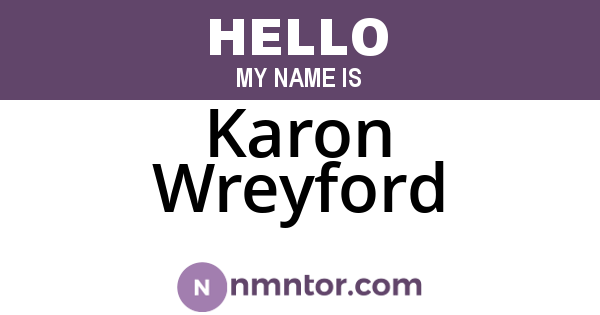 Karon Wreyford