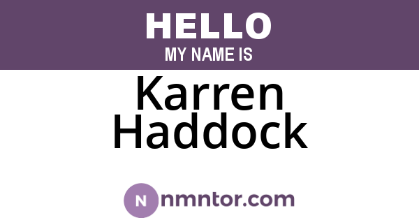 Karren Haddock