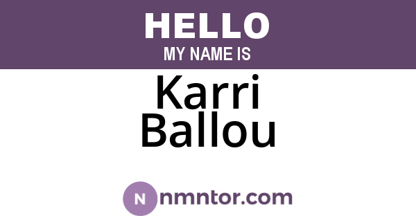 Karri Ballou