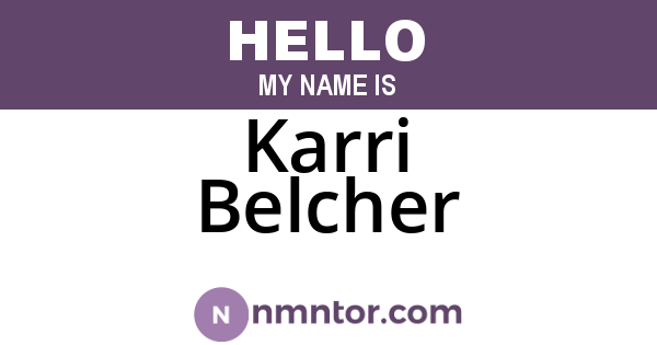 Karri Belcher