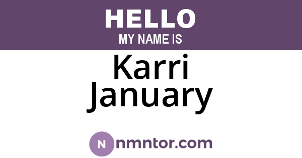 Karri January