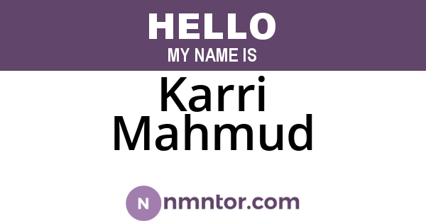 Karri Mahmud