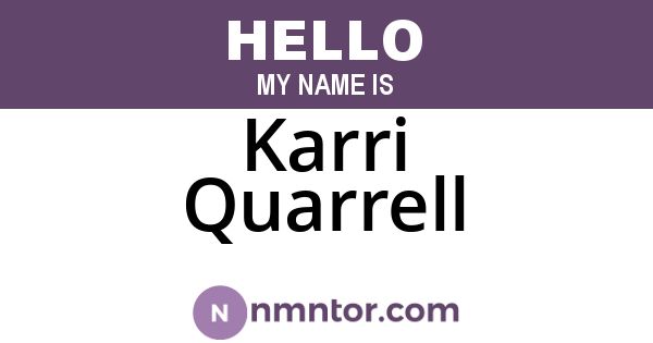 Karri Quarrell