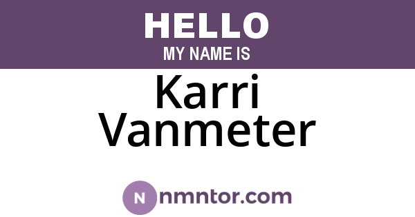 Karri Vanmeter