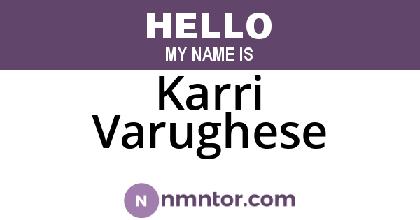 Karri Varughese