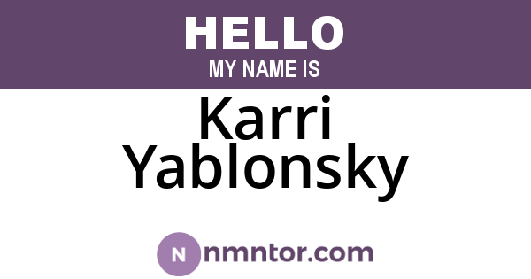 Karri Yablonsky