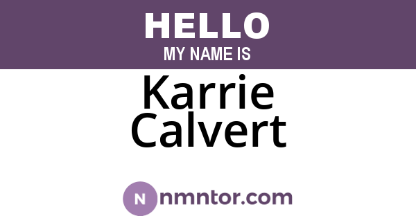 Karrie Calvert