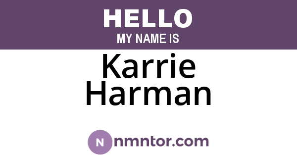 Karrie Harman