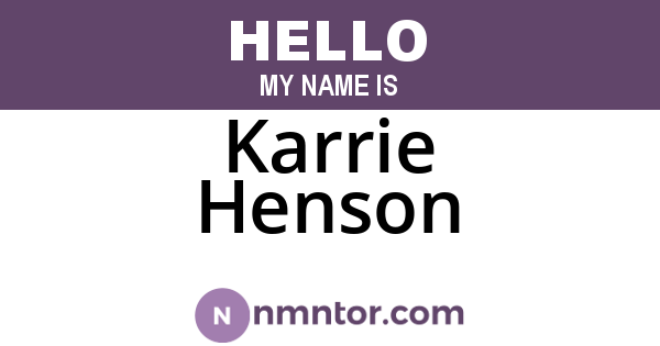 Karrie Henson