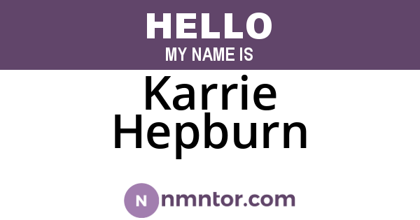 Karrie Hepburn