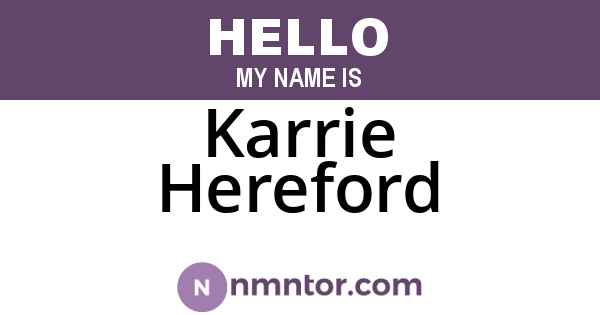Karrie Hereford