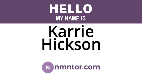 Karrie Hickson