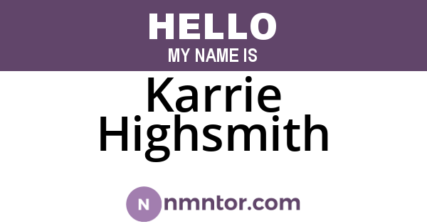 Karrie Highsmith
