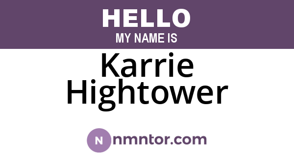 Karrie Hightower