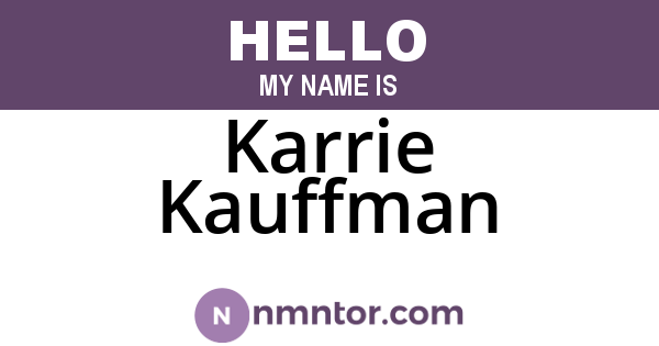 Karrie Kauffman