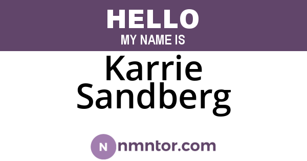 Karrie Sandberg