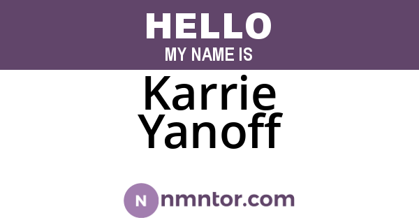 Karrie Yanoff