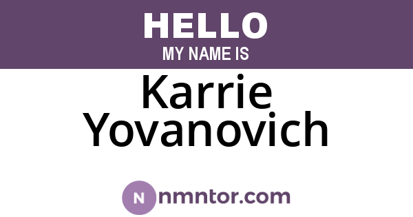 Karrie Yovanovich