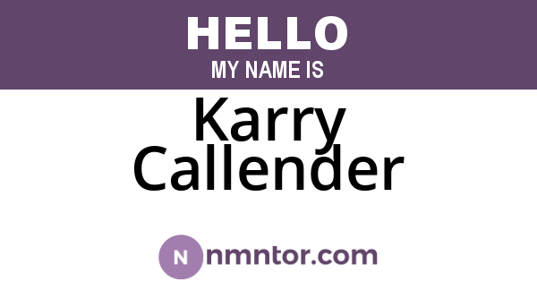 Karry Callender