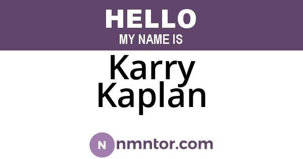 Karry Kaplan