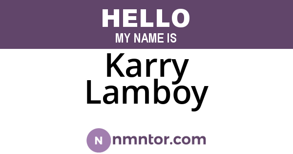 Karry Lamboy