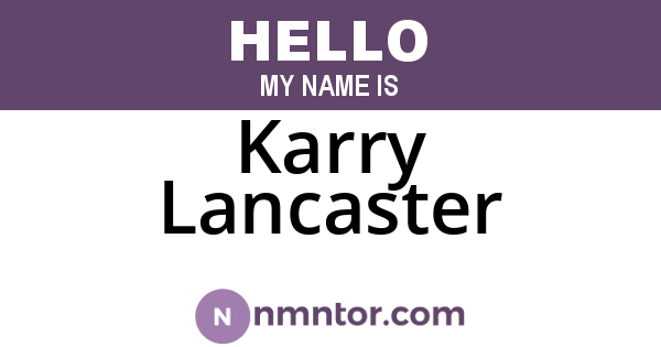 Karry Lancaster