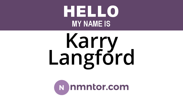 Karry Langford