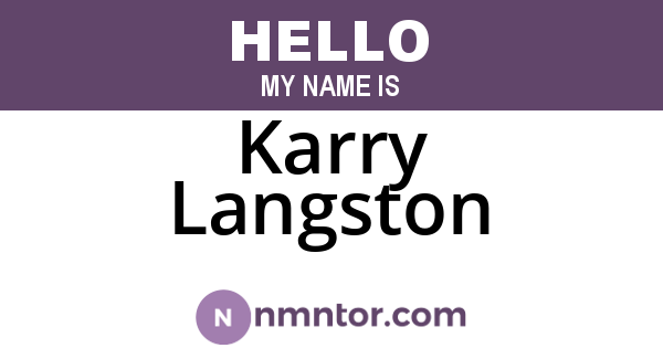 Karry Langston