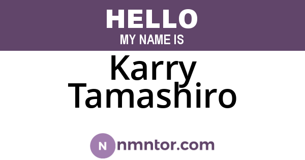 Karry Tamashiro