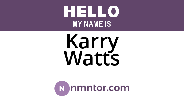 Karry Watts