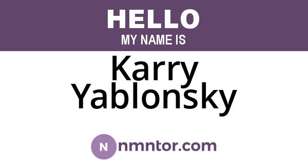 Karry Yablonsky