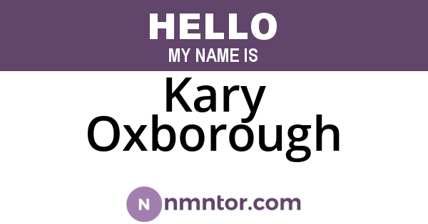 Kary Oxborough