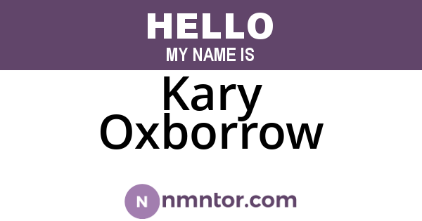 Kary Oxborrow