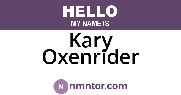 Kary Oxenrider