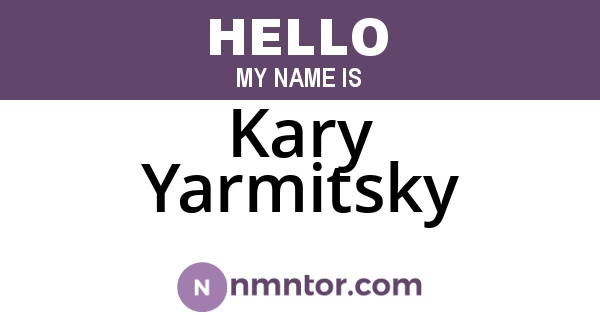 Kary Yarmitsky
