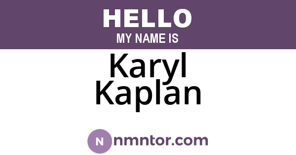Karyl Kaplan