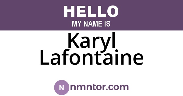 Karyl Lafontaine