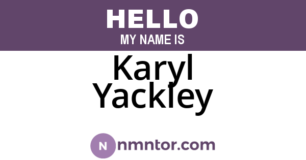 Karyl Yackley