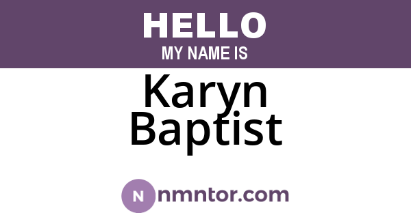 Karyn Baptist