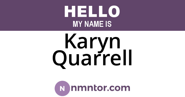 Karyn Quarrell