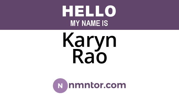 Karyn Rao