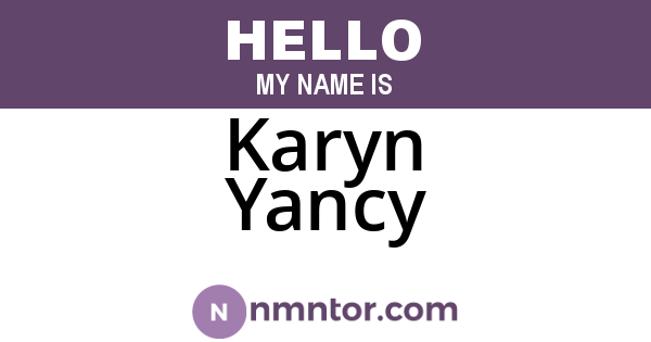 Karyn Yancy