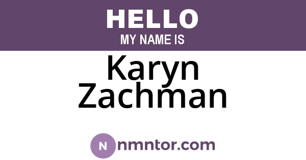 Karyn Zachman