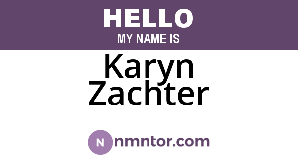 Karyn Zachter