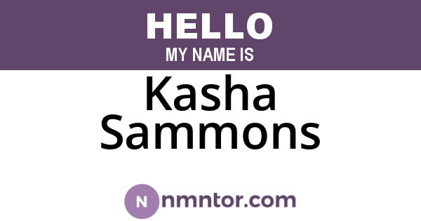 Kasha Sammons