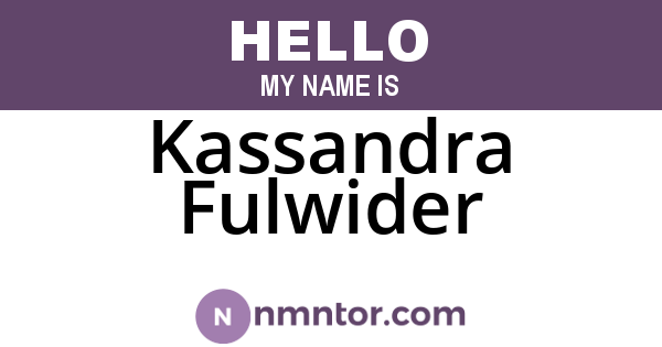 Kassandra Fulwider