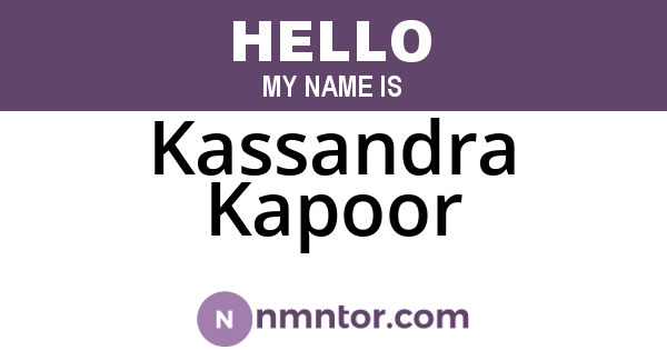 Kassandra Kapoor